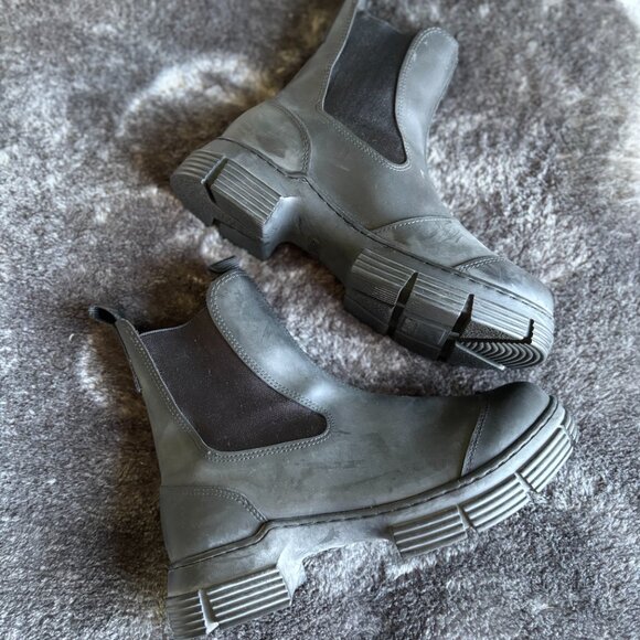 Ganni Recycled Rubber Chelsea Rain Boot Size 38 - Picture 5 of 12